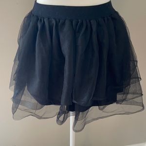 Black tulle tutu skirt sz S/M spirit Halloween brand NWT lined w Poly spandex